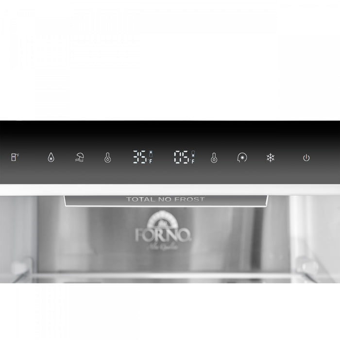 Forno Custodia 24\" Bottom Freezer, 10.3 cu.ft., Right Swing, Total No frost, Black - FFFFD1766-24BLK-RS Refrigerator