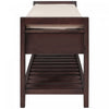 Stephanie Pine Wood Shoe Rack Bench With Cushioned Seat With Storage Drawers - Espresso | Banc A Chaussures Stephanie En Pin Avec Siege Rembourre Et Tiroirs De Rangement - Espresso