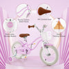 Costway 14" Kid's Bike With Removable Training Wheels & Basket For 3-5 Years Old Purple