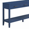 Emma 59.1'' Farmhouse Entryway Table with Drawers and Open Shelf,Blue Sofa Table  | Table d'entree Emma 59,1'' de style ferme avec tiroirs et etagere ouverte, bleue