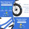 Costway 14'' Kid's Bike With Removable Training Wheels & Basket For 3-5 Years Old Skyblue