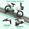 Costway 14" Kid's Bike With Removable Training Wheels & Basket For 3-5 Years Old White