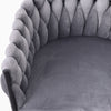 Amelia Velvet Swivel Dining Chairs with Tufted Upholstered and Metal Legs Set of 4, Grey  | Chaises de salle a manger pivotantes Amelia en velours avec revetement capitonne et pieds en metal, lot de 4, gris