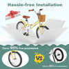 Costway 18" Kids Bike With Height Adjustable Handlebar Seat Basket Bell Training Wheels Yellow