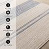 Covington Beige Grey Striped Design Rug, 7'10" x 10'6" Indoor Area Rug | Tapis Covington beige et gris a rayures, 7'10" x 10'6"
