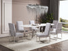Element Modern Velvet Metal Dining Chair in Gray - Set of 2 | Chaise de salle a manger moderne en velours et metal Element gris - Lot de 2