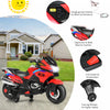 Costway 12v Kids Ride On Motorcycle Electric Motor Bike W/ Training Wheels & Light Red