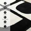 Florence Black White Dynamic Geometric Design, 5'3" x 7'4" Indoor Area Rug | Motif geometrique dynamique noir et blanc Florence, 5'3" x 7'4"