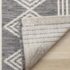 Jackson Grey White Patterned Rows Rug, 6'7" x 9'6" Outdoor Area Rug | Tapis Jackson gris blanc a motifs en rangees, 6'7" x 9'6"