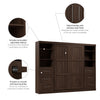 Bestar Pur 109" Full Murphy Bed and 2 Shelving Units with Drawers - Black Walnut|Lit double escamotable Pur de Bestar de 109 po avec 2 meubles à tablettes et tiroirs - noyer noir