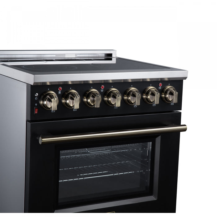 Forno Massimo 30 Inch Freestanding Electric Range, 5 radiant burners, 4.32 cu.ft., Black -FFSEL6020-30BLK