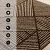Covington Brown Taupe Striped Geometric Design Rug, 5'3" x 7'7" Indoor Area Rug | Tapis Covington brun taupe a rayures geometriques, 5'3" x 7'7"