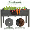 Costway Wooden Raised Vegetable Garden Bed Elevated Grow Vegetable Planter Grey