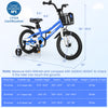 Costway 16" Kid's Bike With Removable Training Wheels & Basket For 4-7 Years Old Blue