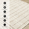 Florence Brown Cream Geometric Linework Design Rug, 6'7" x 9'6" Indoor Area Rug | Tapis Florence Brown Cream a motif geometrique a lignes lineaires, 6'7" x 9'6"