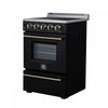 Forno Loiano 24 Inch Freestanding Electric Range in Black, 2.3 cu.ft. with Storage Drawer - FFSEL6099-24BLK | Cuisiniere electrique Loiano de 24 po en noir, 2,3 pi³ avec tiroir de rangement - FFSEL6099-24BLK