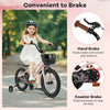 Costway 16" Kid's Bike With Training Wheels Adjustable Handlebar & Seat Handbrake Pink