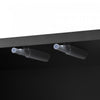 Arcadia 70.5 Inch Modern TV Cabinet with Textured Doors and Gold Legs, Black/Wood | Arcadia Meuble TV Moderne 70.5 po avec Portes Texturees et Pieds Dores, Noir/Bois