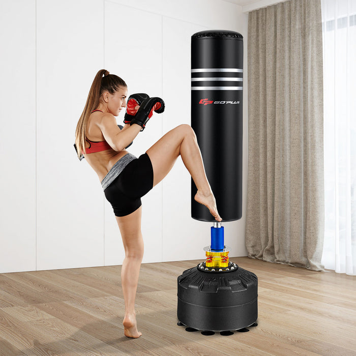 Goplus 70\" 220lbs Freestanding Punching Boxing Bag W/12 Suction Cup Base Shock Absorber