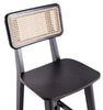 Versailles Industry Chic Cane Back Wood Counter Stool in Black and Natural - Set of 2 | Tabouret de comptoir industriel chic Versailles avec dossier en cannage, bois noir et naturel - Lot de 2