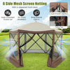 Costway 11.5 X 11.5 Ft Pop-up Gazebo Tent With Mesh Netting Walls 2 Removable Privacy Wind Cloths