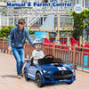 Costway 12v Licensed Ford Mustang Shelby Gt500 Kids Ride On Car With Remote Control Navy