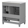 Emma 30" Solid Wood Bathroom Vanity with Ceramic Sink and Soft-Close Door, Grey | Emma Meuble-lavabo en bois massif de 30" avec vasque en ceramique et porte a fermeture douce, Gris