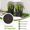 Costway 23" Tall Planter Set Of 2 For Indoor/ Outdoor Use Large Self-watering Plant Pot Brown