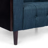 Dana 3-seater Tufted Fabric Sofa With Birch Wood Frame - Navy Blue | Canapé 3 Places Dana En Tissu Capitonné Avec Structure En Bois De Bouleau - Bleu Marine