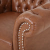 Gibbon Comfy Faux Leather Upholstery Arm Chair With Tufted Back,brown Accent Chair | Gibbon Fauteuil Confortable Avec Revetement En Similicuir Et Dossier Capitonne, Marron