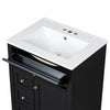 Scott 24" Bathroom Vanity with Ceramic Sink and Rubberwood Legs, Black | Scott Meuble-lavabo de 24" avec vasque en ceramique et pieds en bois caoutchouc, Noir