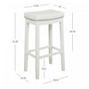 Claridge Fabric Backless Barstool - White|Tabouret bar Claridge en tissu et sans dossier - blanc