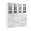 Bestar Florence 71" Modular Walk-In Closet System with LED Lights and Storage - White|Système de pièce-penderie modulaire Florence de Bestar de 71 po avec éclairage à DEL et rangement - blanc