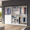 Bestar Florence 107" Modular Walk-In Closet System with Rods, Shelves and Drawers Shaker Style - White|Système de pièce-penderie modulaire Florence de Bestar de 107 po avec tringles, tablettes et tiroirs de style Shaker - blanc
