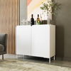 Manhattan Comfort Mid-Century Modern Bogardus 4-Shelf Accent Cabinet - White|Armoire décorative Bogardus de Manhattan Comfort de style moderne du milieu du 20e siècle avec 4 tablettes - blanche