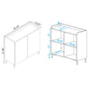 Manhattan Comfort Mid-Century Modern Bogardus 4-Shelf Accent Cabinet - White|Armoire décorative Bogardus de Manhattan Comfort de style moderne du milieu du 20e siècle avec 4 tablettes - blanche