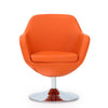 Manhattan Comfort Caisson Polished Chrome Faux Leather Swivel Accent Chair - Orange|Fauteuil d’appoint pivotant Caisson de Manhattan Comfort en chrome poli et en similicuir - orange