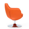 Manhattan Comfort Caisson Polished Chrome Faux Leather Swivel Accent Chair - Orange|Fauteuil d’appoint pivotant Caisson de Manhattan Comfort en chrome poli et en similicuir - orange