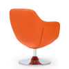 Manhattan Comfort Caisson Polished Chrome Faux Leather Swivel Accent Chair - Orange|Fauteuil d’appoint pivotant Caisson de Manhattan Comfort en chrome poli et en similicuir - orange