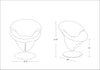 Manhattan Comfort Tulip Polished Chrome Velvet Swivel Accent Chair - Red|Fauteuil d’appoint pivotant Tulip de Manhattan Comfort en chrome poli et en velours - rouge