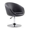 Manhattan Comfort Hopper Polished Chrome Faux Leather Adjustable Height Accent Chair - Black|Chaise d’appoint Hopper de Manhattan Comfort à hauteur réglable en chrome poli et en similicuir - noire