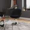 Manhattan Comfort Hopper Polished Chrome Faux Leather Adjustable Height Accent Chair - Black|Chaise d’appoint Hopper de Manhattan Comfort à hauteur réglable en chrome poli et en similicuir - noire