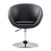 Manhattan Comfort Hopper Polished Chrome Faux Leather Adjustable Height Accent Chair - Black|Chaise d’appoint Hopper de Manhattan Comfort à hauteur réglable en chrome poli et en similicuir - noire