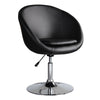 Manhattan Comfort Hopper Polished Chrome Faux Leather Adjustable Height Accent Chair - Black|Chaise d’appoint Hopper de Manhattan Comfort à hauteur réglable en chrome poli et en similicuir - noire