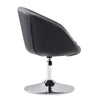 Manhattan Comfort Hopper Polished Chrome Faux Leather Adjustable Height Accent Chair - Black|Chaise d’appoint Hopper de Manhattan Comfort à hauteur réglable en chrome poli et en similicuir - noire