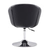 Manhattan Comfort Hopper Polished Chrome Faux Leather Adjustable Height Accent Chair - Black|Chaise d’appoint Hopper de Manhattan Comfort à hauteur réglable en chrome poli et en similicuir - noire