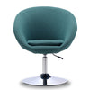 Manhattan Comfort Hopper Polished Chrome Twill Adjustable Height Accent Chair - Sky Blue|Chaise d’appoint sergée Hopper de Manhattan Comfort à hauteur réglable en chrome poli - bleu ciel