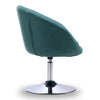 Manhattan Comfort Hopper Polished Chrome Twill Adjustable Height Accent Chair - Sky Blue|Chaise d’appoint sergée Hopper de Manhattan Comfort à hauteur réglable en chrome poli - bleu ciel