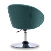 Manhattan Comfort Hopper Polished Chrome Twill Adjustable Height Accent Chair - Sky Blue|Chaise d’appoint sergée Hopper de Manhattan Comfort à hauteur réglable en chrome poli - bleu ciel