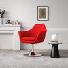 Manhattan Comfort Kinsey Polished Chrome Wool Blend Adjustable Height Swivel Accent Chair - Red|Chaise d’appoint pivotante Kinsey de Manhattan Comfort à hauteur réglable en chrome poli et en mélange de laine - rouge